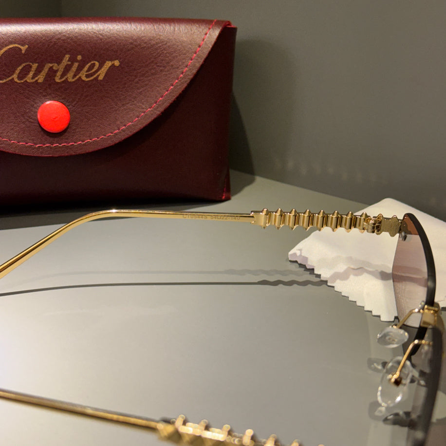Cartier Unisex Gözlük ( Kahve Cam Gold Sap)