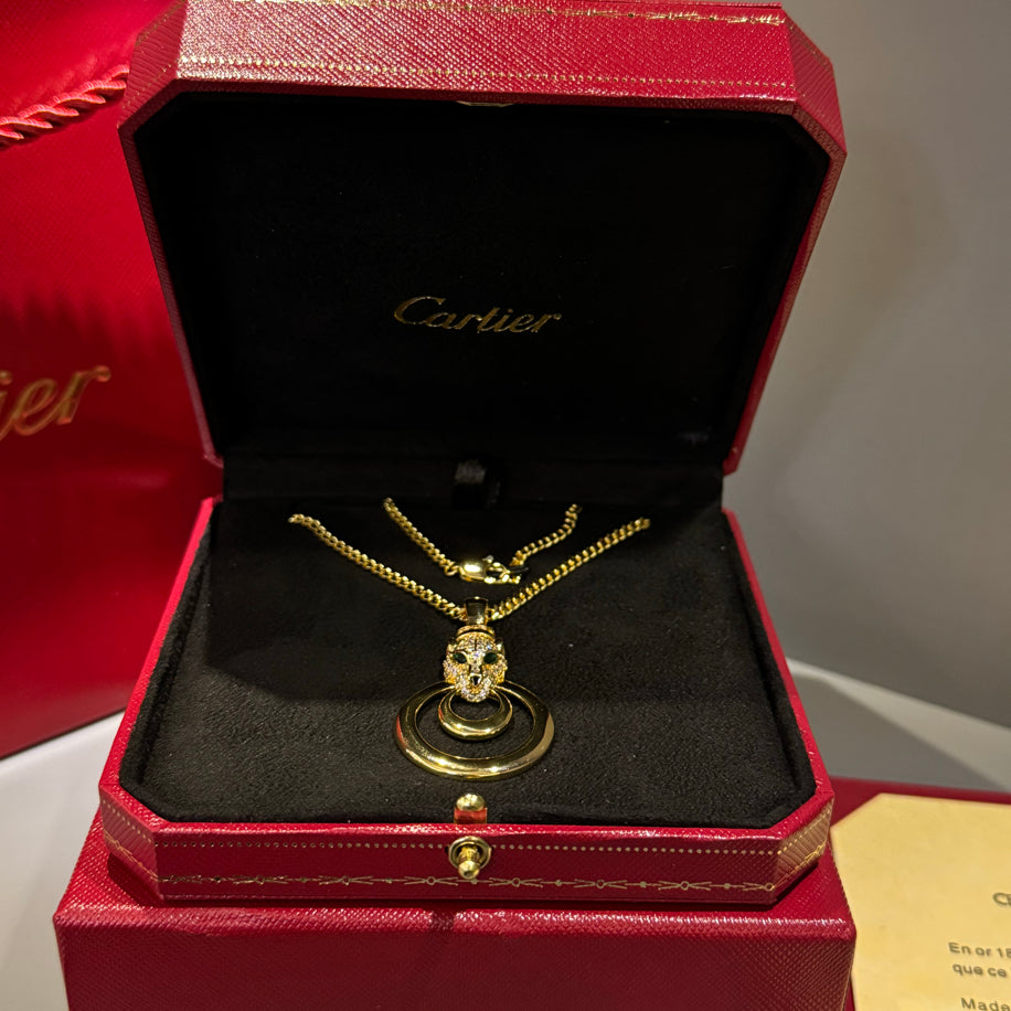 Cartier Panther Gold Taşlı Kolye