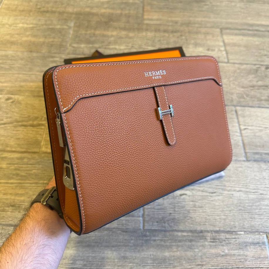 Hermes Dokumatık Erkek El Çantası