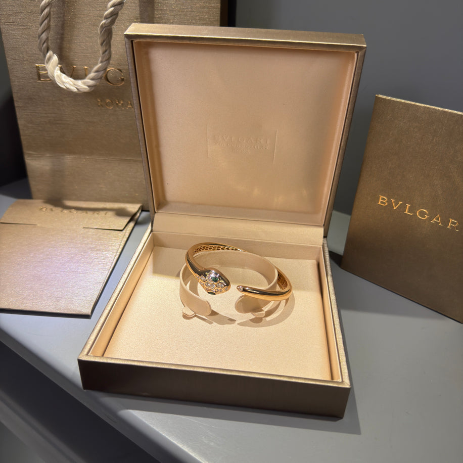 Bvlgari Serpenti Unisex Bileklik (Rose Taşlı )