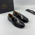 Prada Brushed Leather Logo Loafer