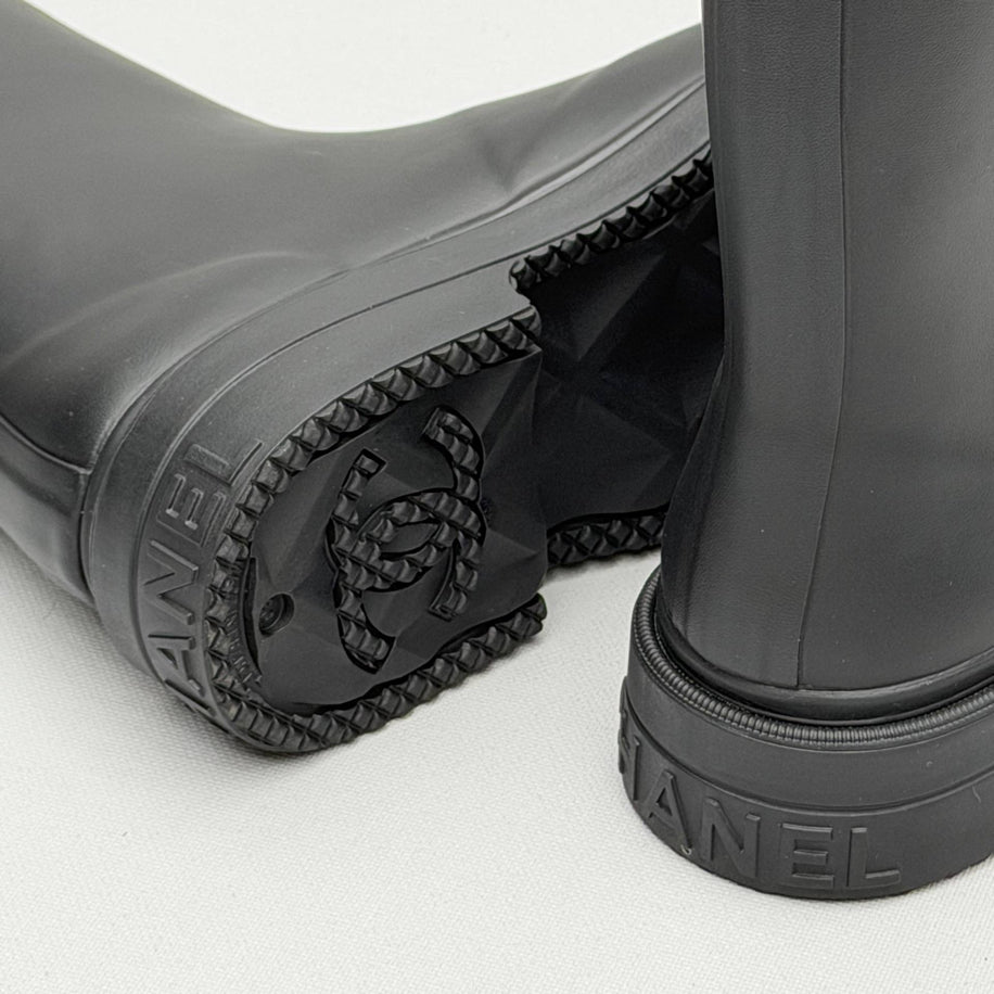 Chanel Rain Boots   Boot Black