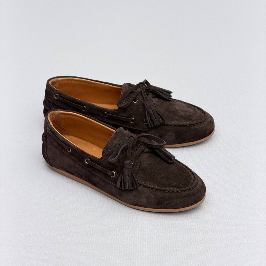 Miu Miu Suede Tassel Lace-Up Loafer