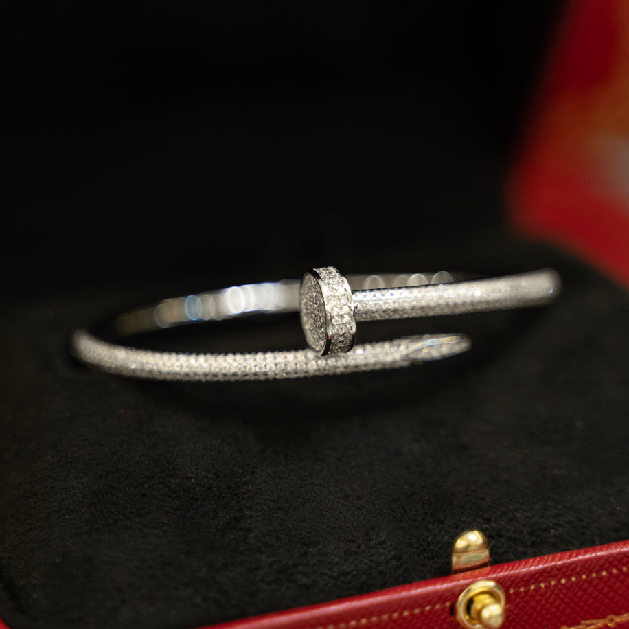 Cartier Unisex Bileklik (Silver) Full Taşlı