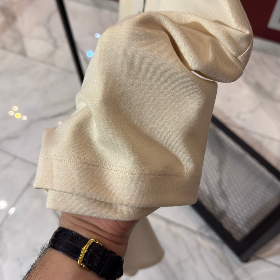 Zegna Logo Detaylı İthal Kumaş Bisiklet Yaka T-Shirt