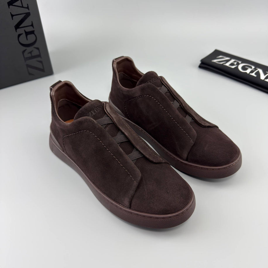 ZEGNA Triple Stitch Suede Sneaker