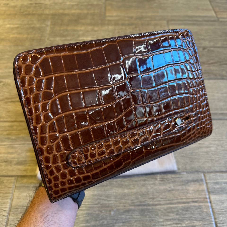 Hermes Dokumatık Crocodile Erkek El Çantası