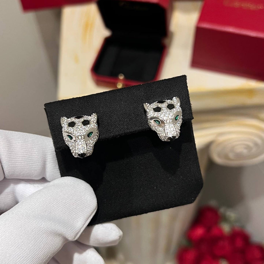 Cartier Panther Silver Taşlı Küpe