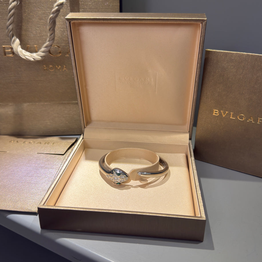 Bvlgari Serpenti Unisex Bileklik (Silver Taşlı )