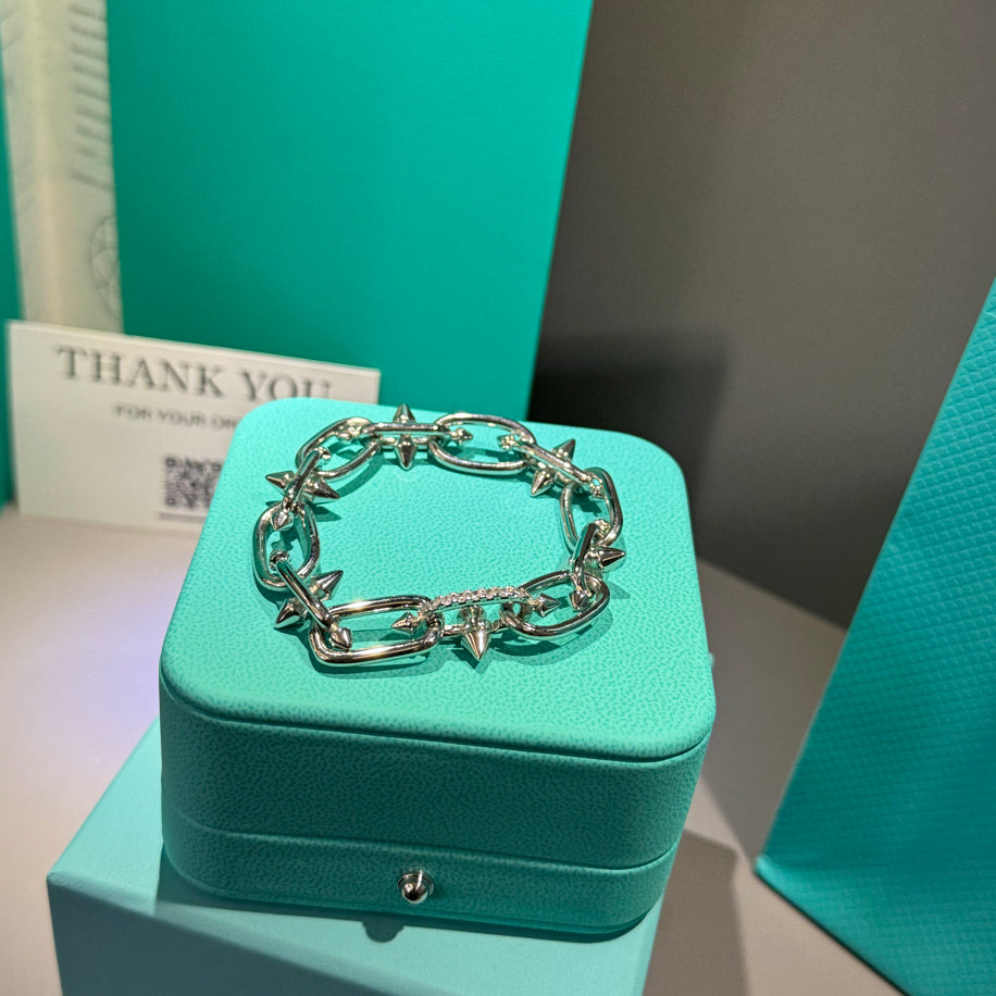 Tiffany Unisex (Yarım Taşlı Silver )Bileklik