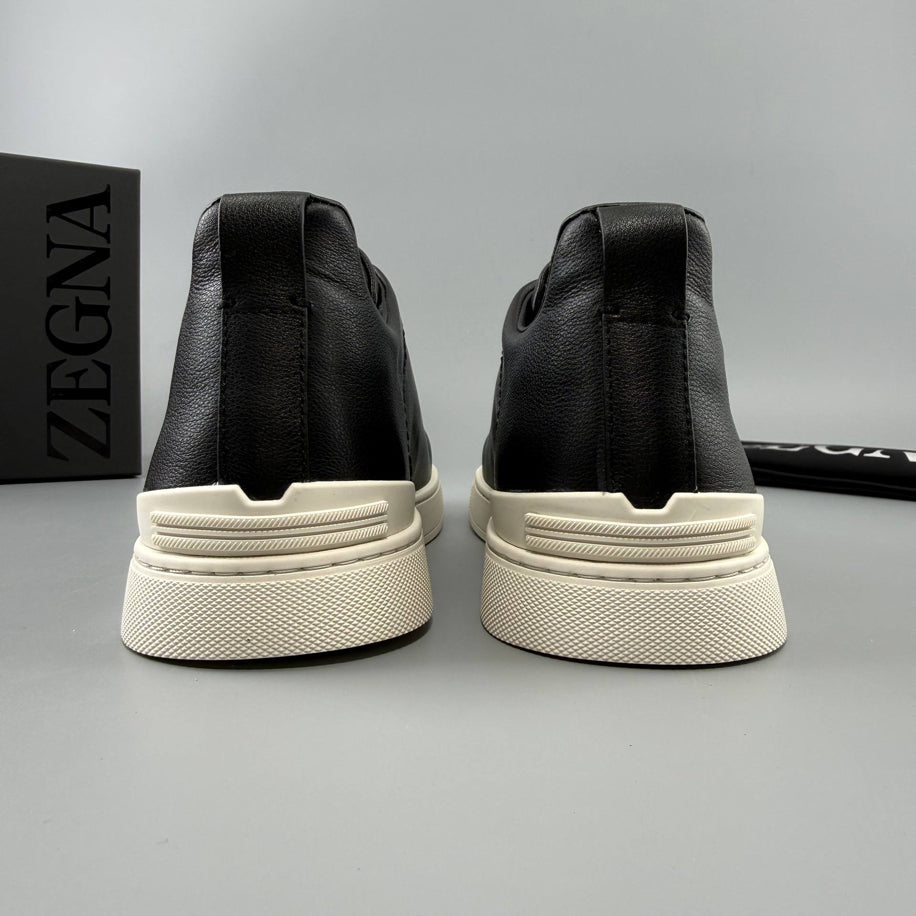 ZEGNA Triple Stitch Leather Sneaker