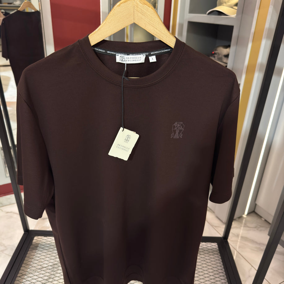 Brunello Cucinelli Logo Detaylı İthal Kumaş T-Shirt