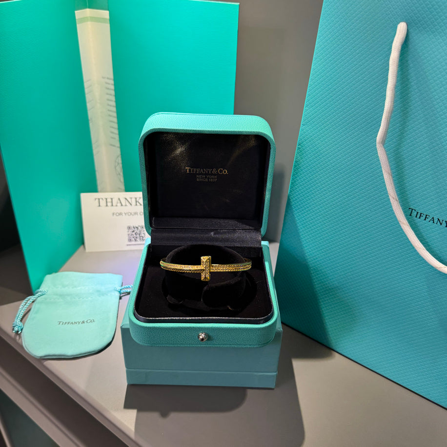 Tiffany T Gold Taşlı Bileklik