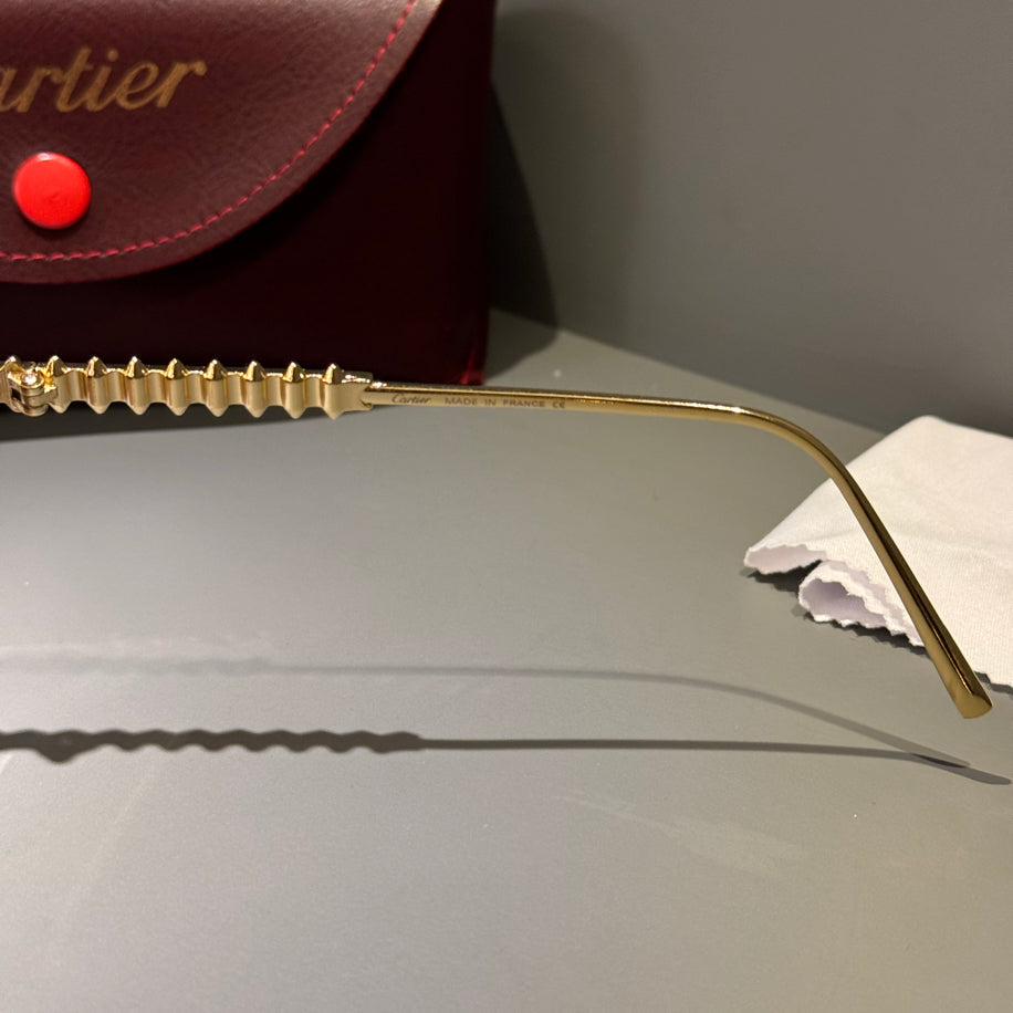 Cartier Unisex Gözlük ( Kahve Cam Gold Sap)