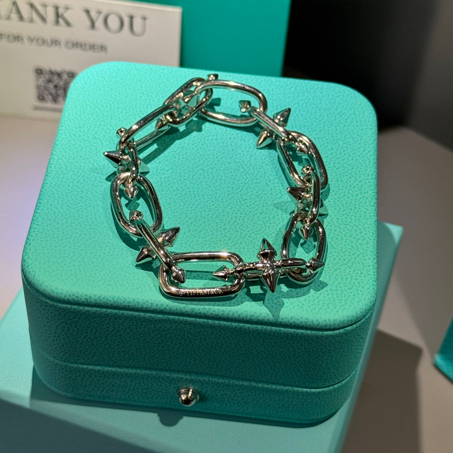 Tiffany Unisex (Yarım Taşlı Silver )Bileklik