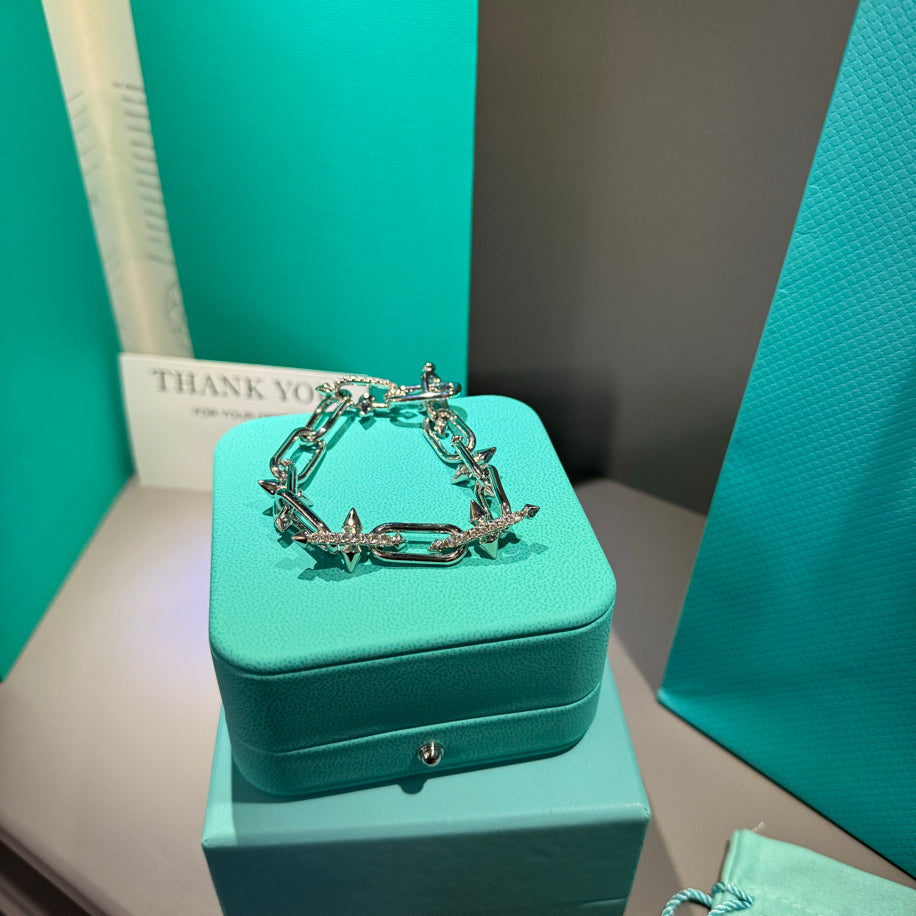 Tiffany Unisex (Full Taşlı Silver )Bileklik
