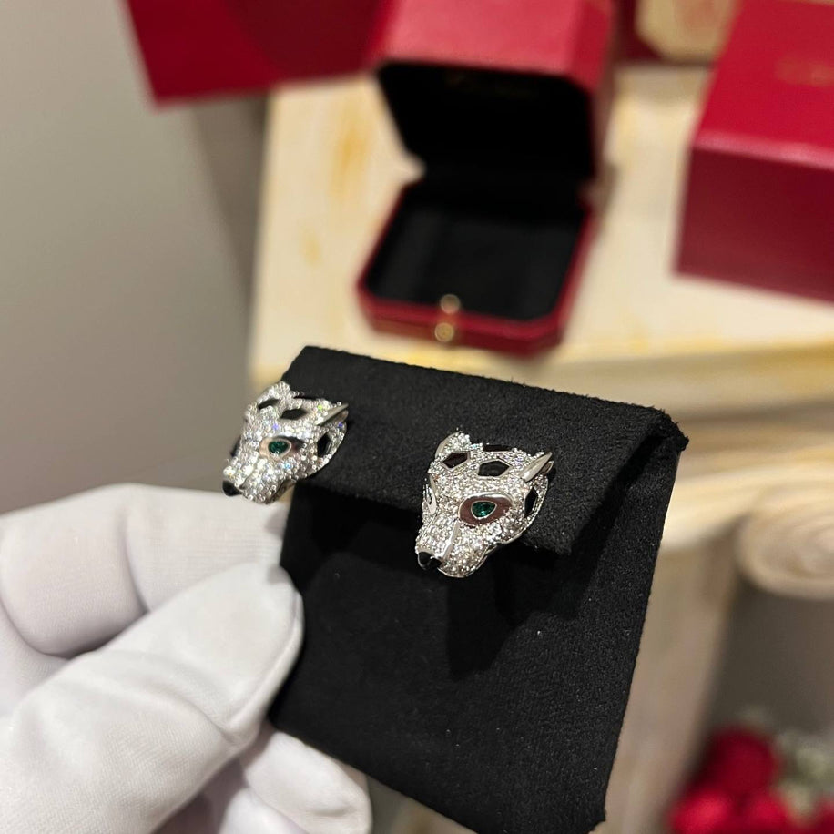 Cartier Panther Silver Taşlı Küpe