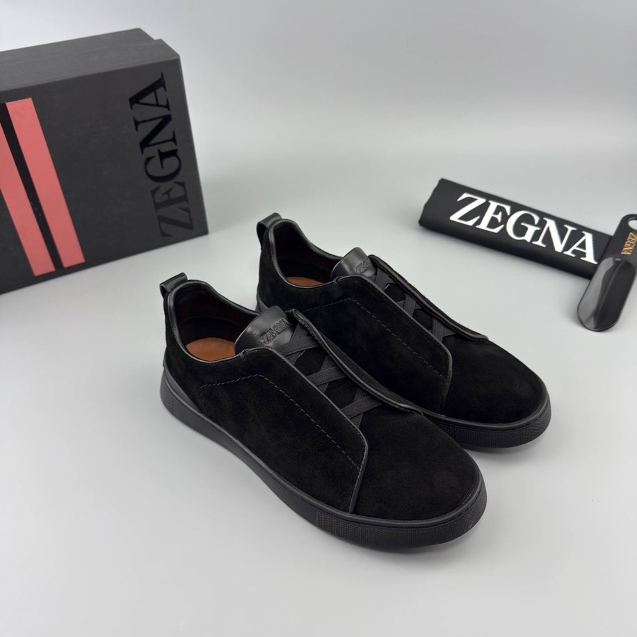 ZEGNA Triple Stitch Suede Sneaker