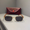 Cartier Unisex Gözlük ( Siyah Cam Ahşap Sap)
