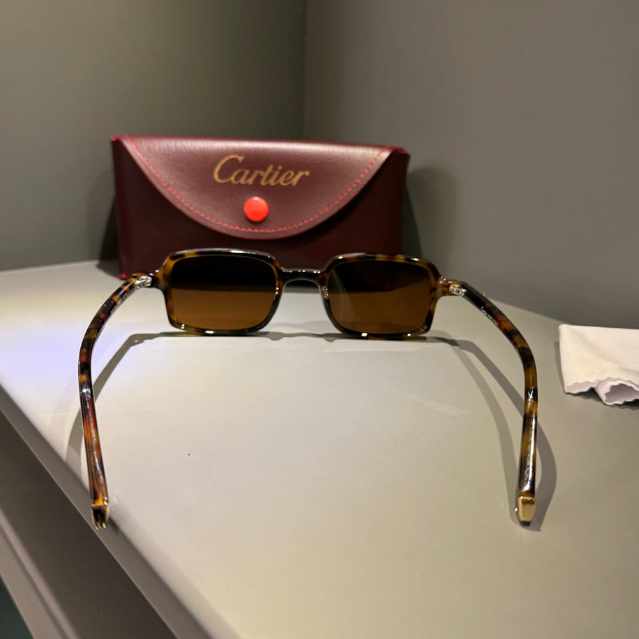 Cartier Unisex Gözlük ( Kahve Cam Leopar Desen Sap)