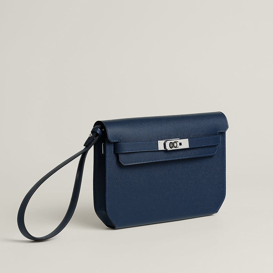 Hermes Kelly Depeches Navy 25 Pouch