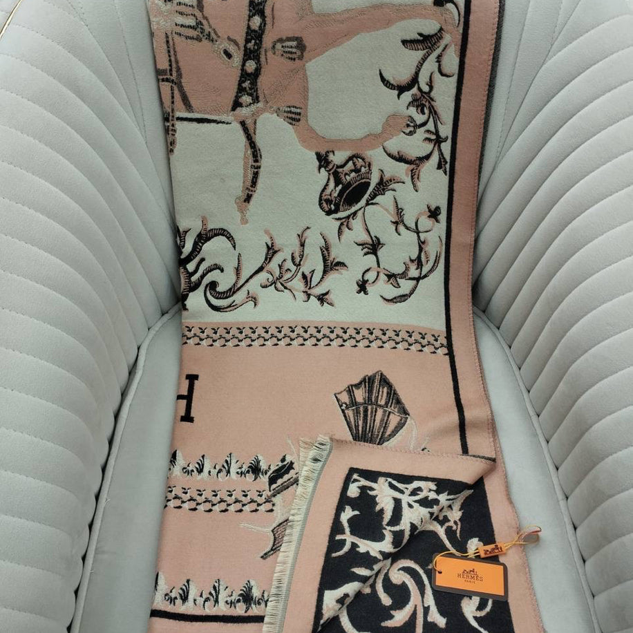 KARIŞIK Hermes Hakiki Kaşmir İpek Şal