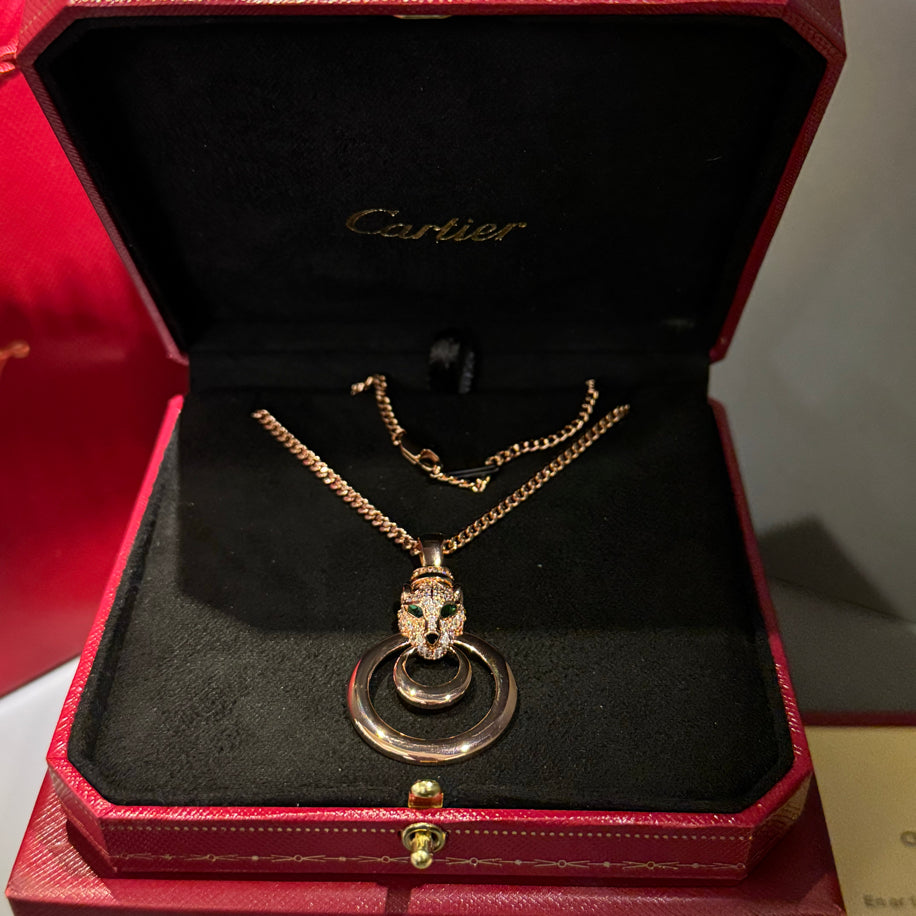 Cartier Panther Rose Taşlı Kolye