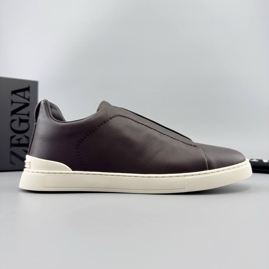 ZEGNA Triple Stitch Leather Sneaker