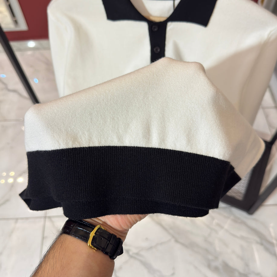 Prada Logo İşlemeli İthal Pamuk Kumaş Triko