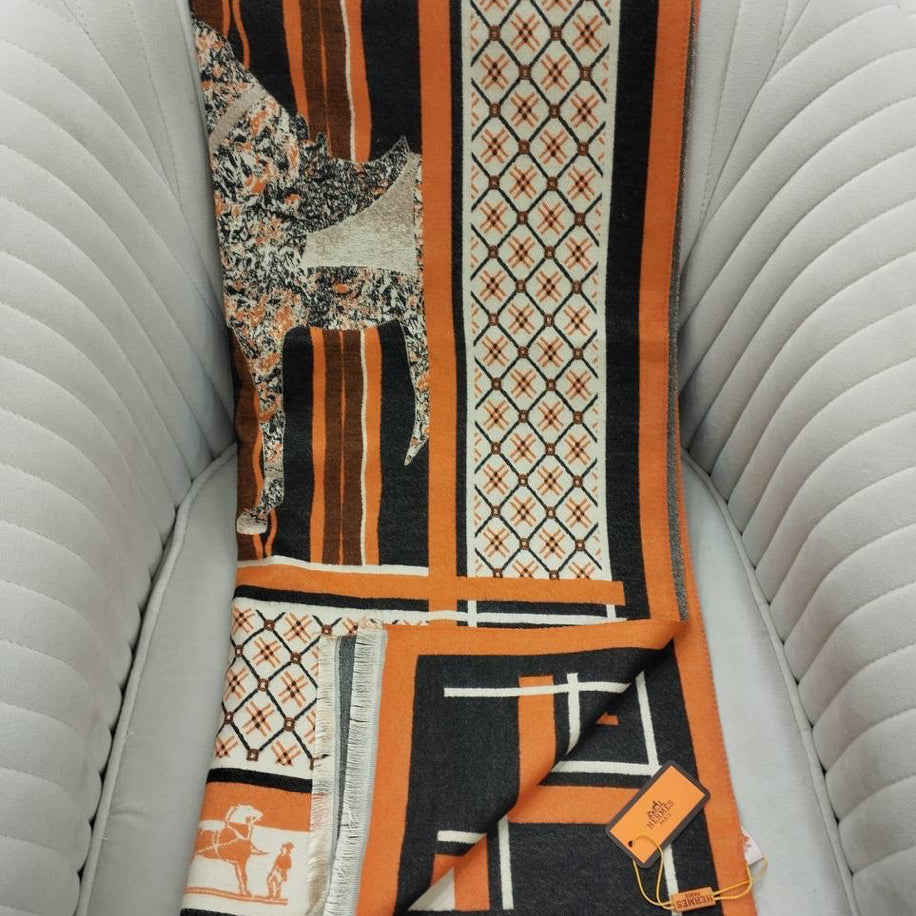 KARIŞIK Hermes Hakiki Kaşmir İpek Şal