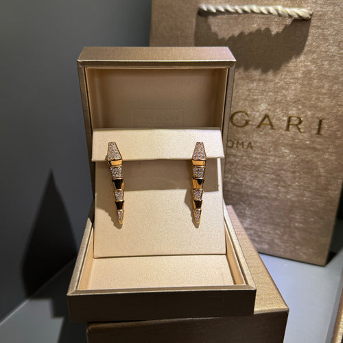 Bvlgari Serpenti Viper (Rose) Yarım Taşlı Küpe