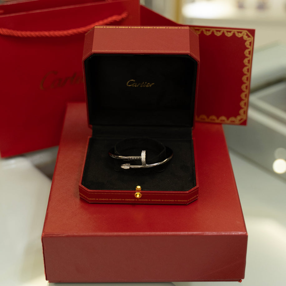 Cartier Unisex Bileklik (Siyah) Yarım Taşlı