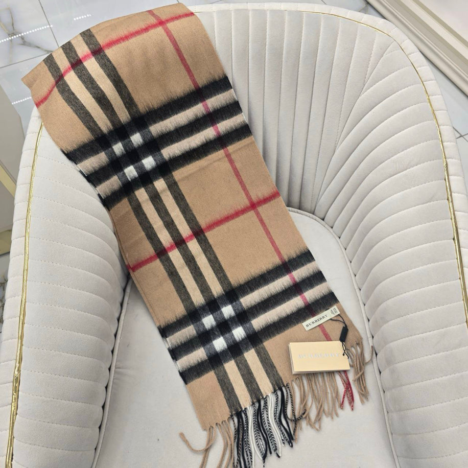 KARIŞIK Burberry Hakiki Kaşmir İpek Şal