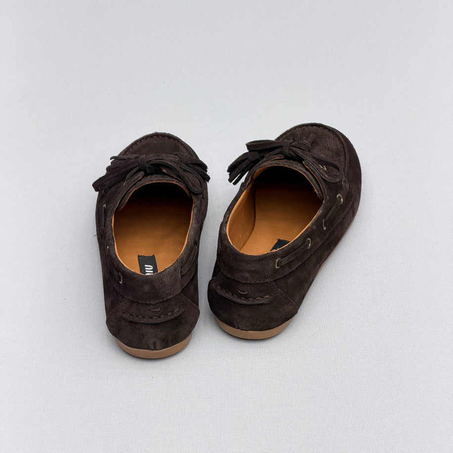 Miu Miu Suede Tassel Lace-Up Loafer