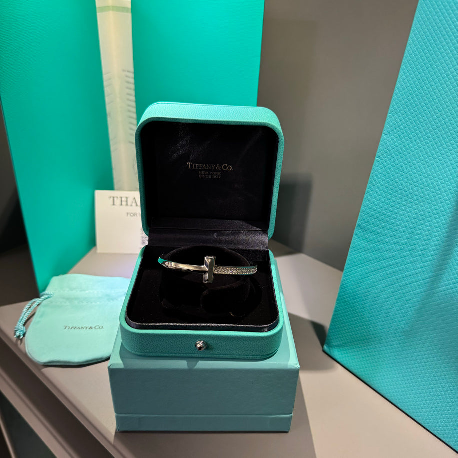 Tiffany T Silver Yarım Taşlı Bileklik