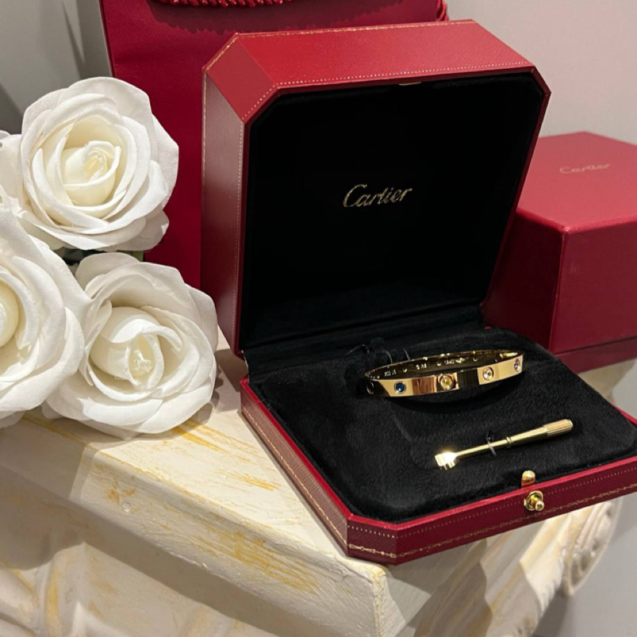 Cartier Love Rainbow Taşlı (Gold) Bileklik