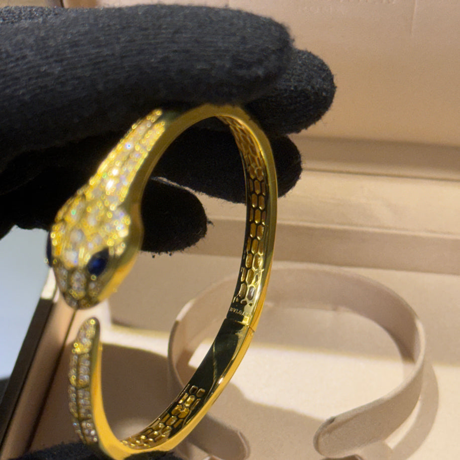 Bvlgari Serpenti Unisex Bileklik (Gold Taşlı )