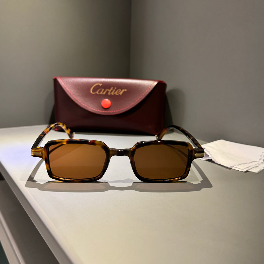 Cartier Unisex Gözlük ( Kahve Cam Leopar Desen Sap)