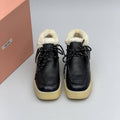 Miu Miu Shearling Lined Leather Moccasin Boots