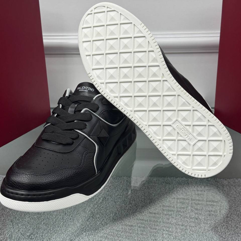 Valentino One Stud Leather Sneakers