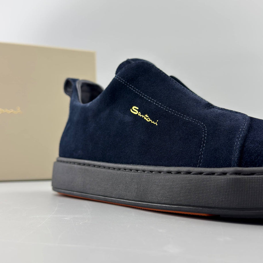 Santoni Suede Slip-On Sneakers