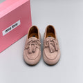 Miu Miu Suede Tassel Lace-Up Loafer