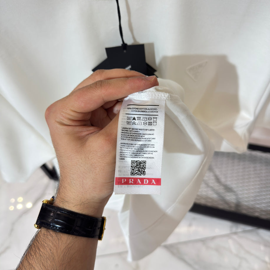 Prada Logo Detaylı İthal Kumaş T-Shirt