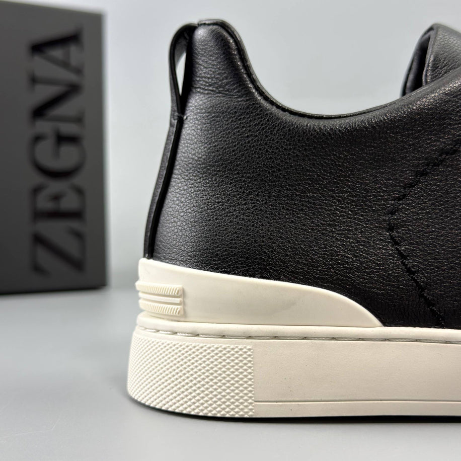 ZEGNA Triple Stitch Leather Sneaker