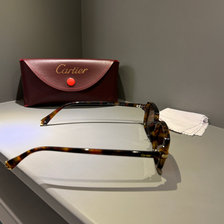 Cartier Unisex Gözlük ( Kahve Cam Leopar Desen Sap)