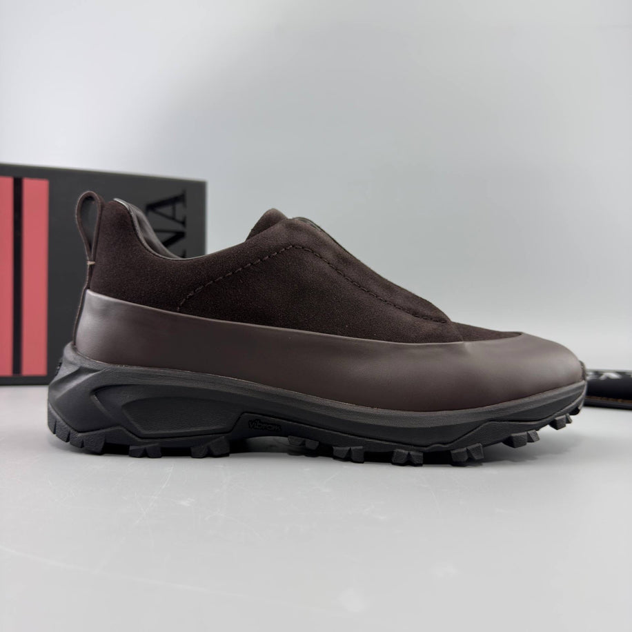 Zegna Leather Triple Stitch Monte Sneakers