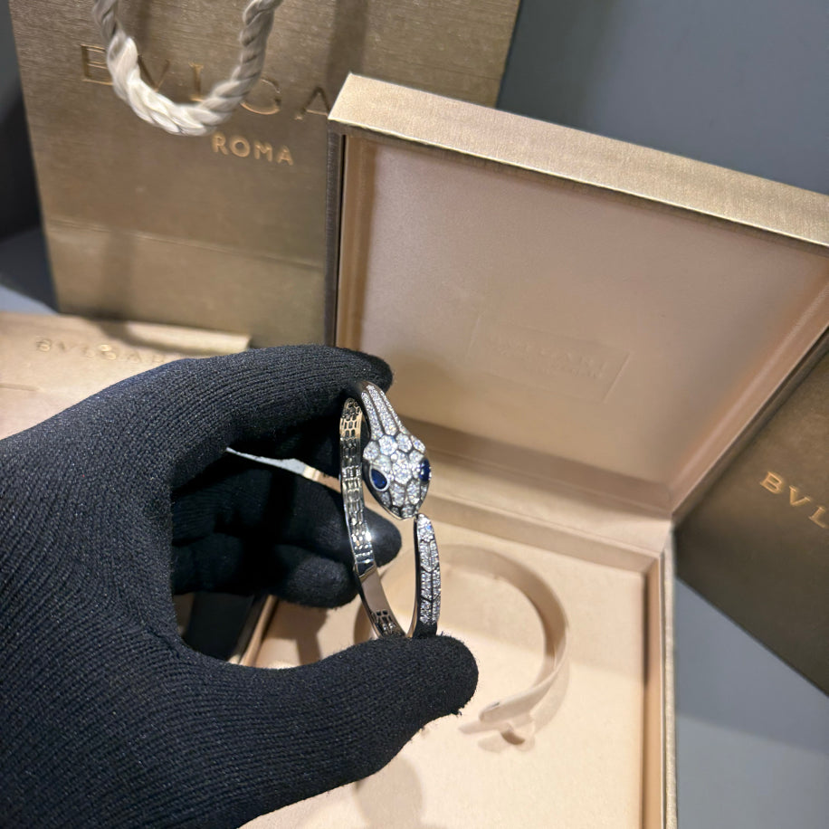 Bvlgari Serpenti Unisex Bileklik (Silver Taşlı )