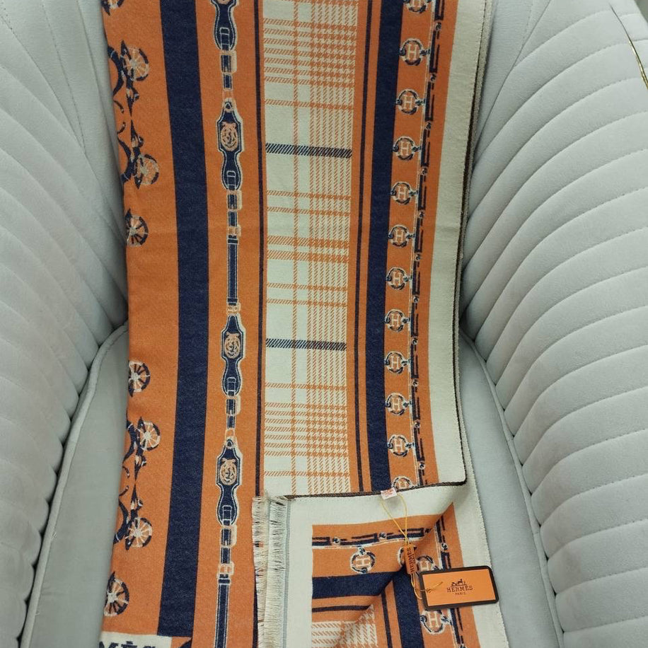 KARIŞIK Hermes Hakiki Kaşmir İpek Şal