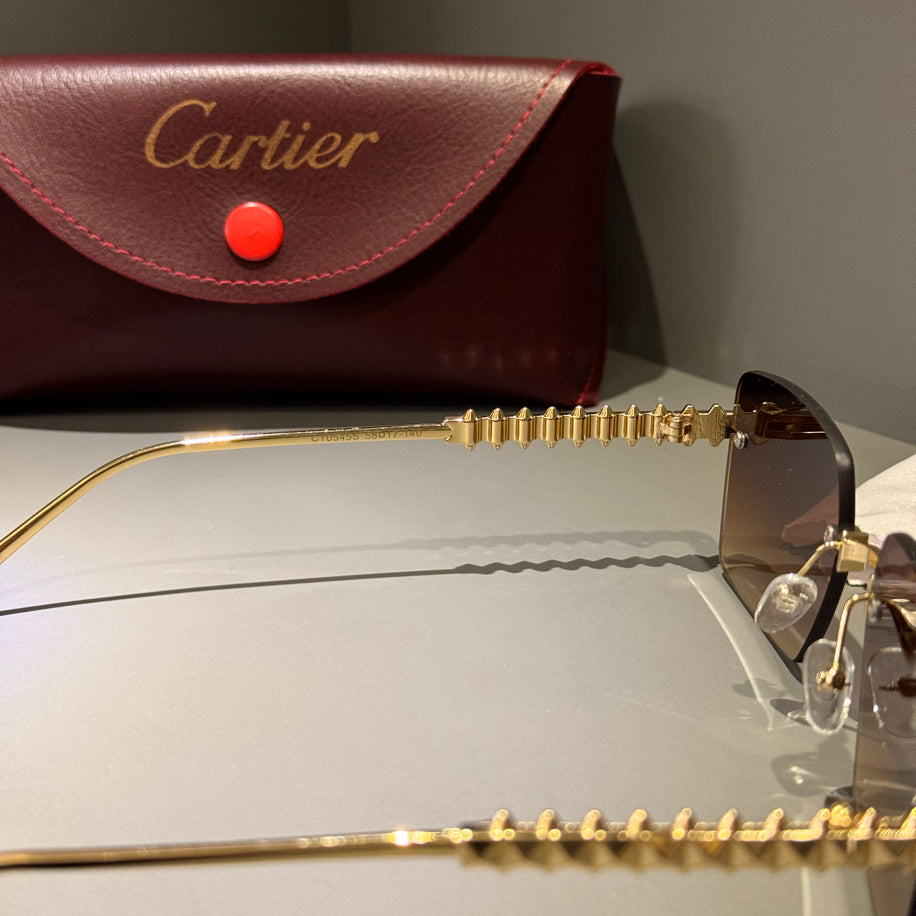 Cartier Unisex Gözlük ( Kahve Cam Gold Sap)
