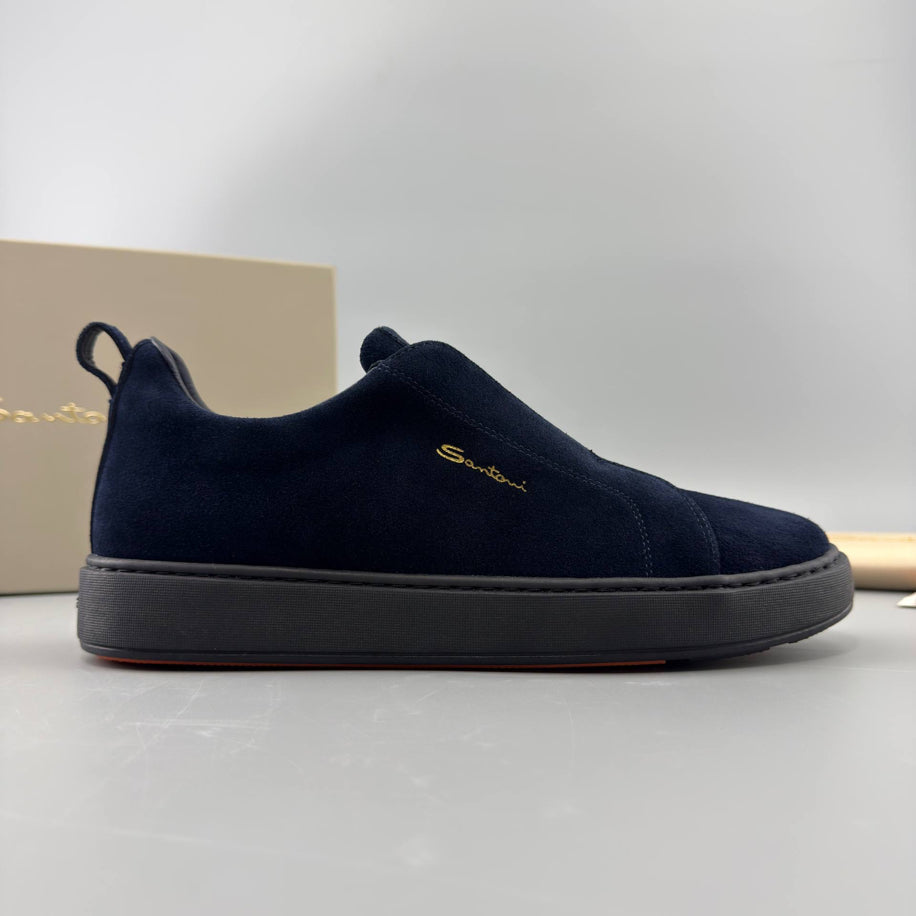 Santoni Suede Slip-On Sneakers